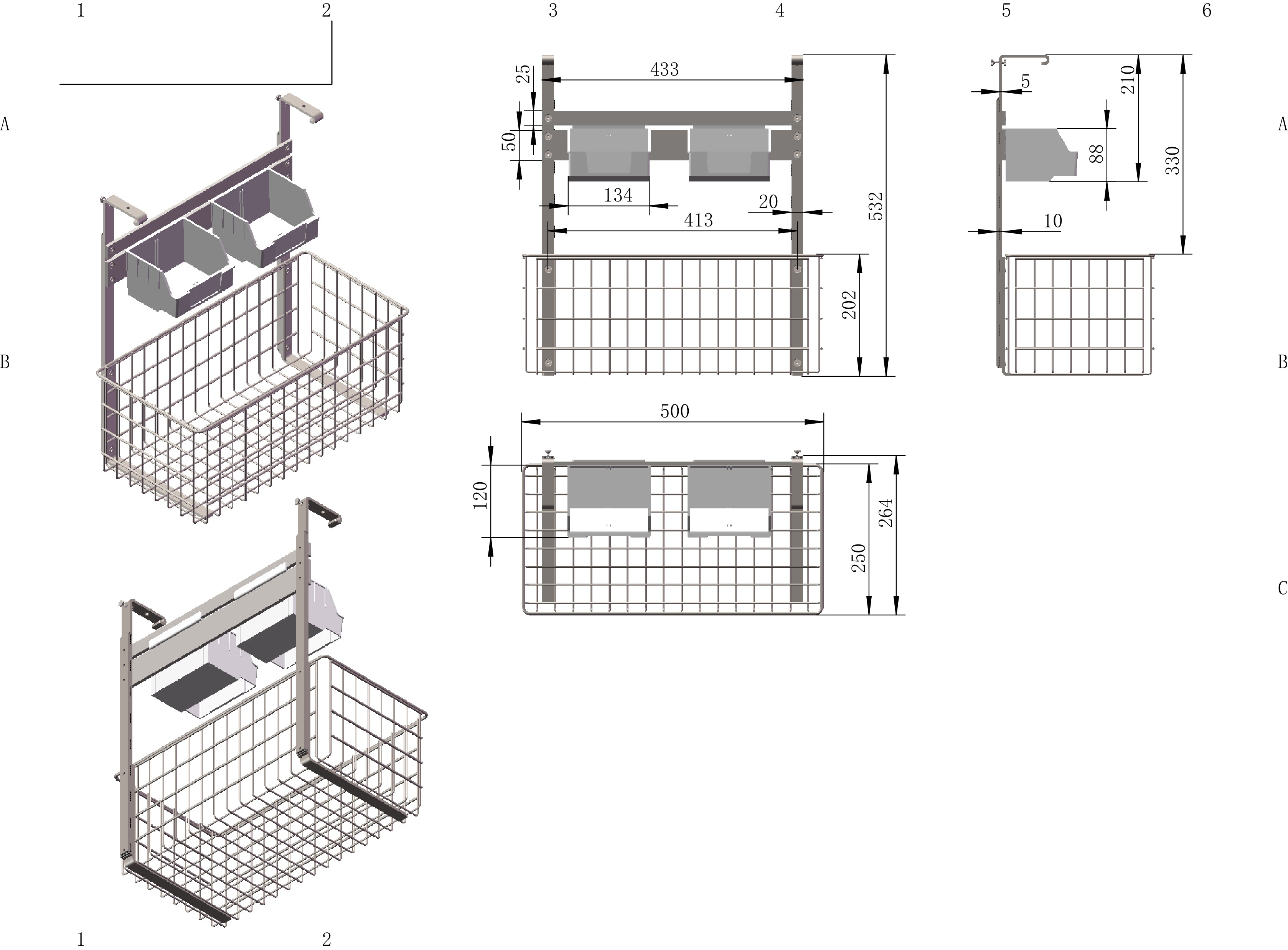 Fleximounts® Shelf Mounted Large Basket Set